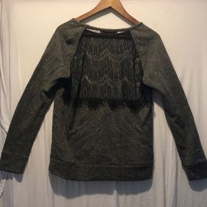 Grey sweatshirt with a party in the back!!